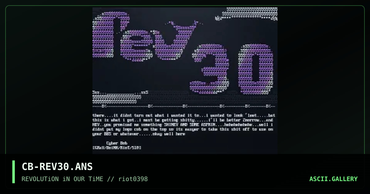 cyberbob does rev30 ansi!!!!!, by cyber bob, 1998