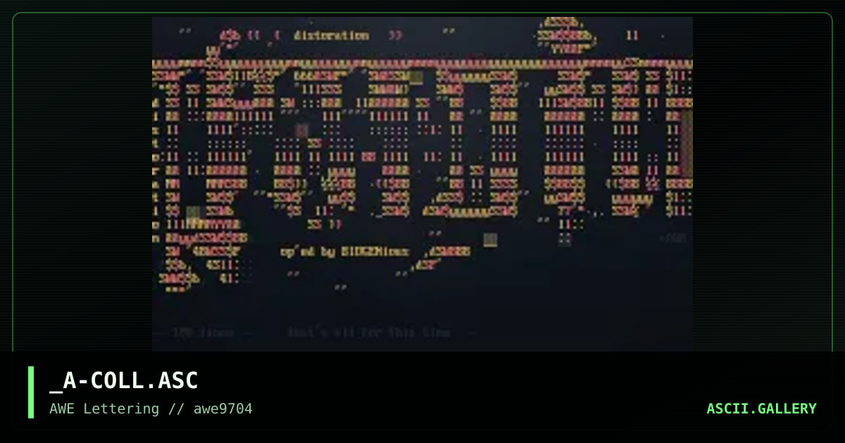Ascii Collection #01, by absent spinsister, 1997