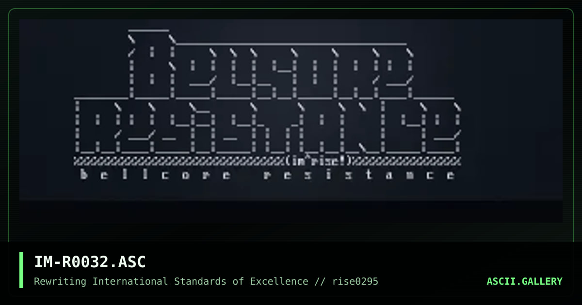 bellcore resistence, by iron man, 1995