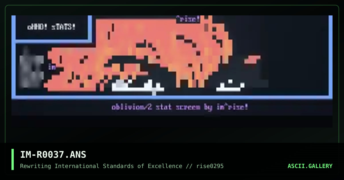 obvlivion2 stat screen, by iron man, 1995