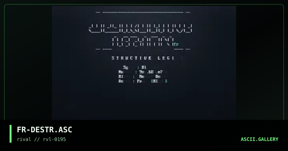 Destructive Legion, by fear, 1995