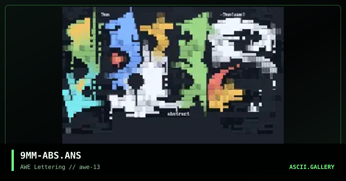 Abstract, by 9 millimeter, 1997