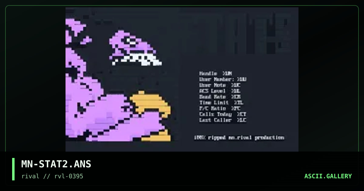Stats Screen, by merlin rival, 1995