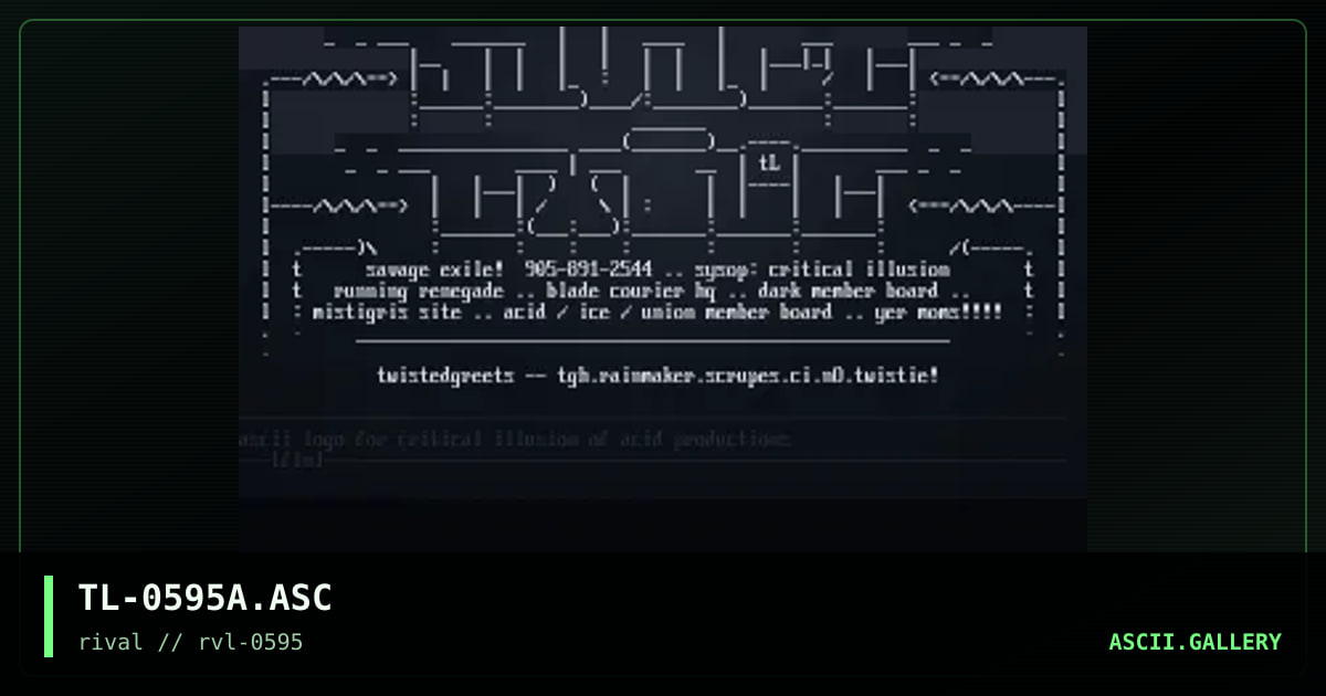 Ascii Sheet #1, by twisted logic, 1995