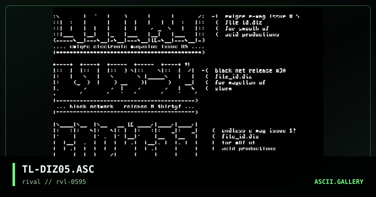 .DIZ Sheet for May 1995, by twisted logic, 1995