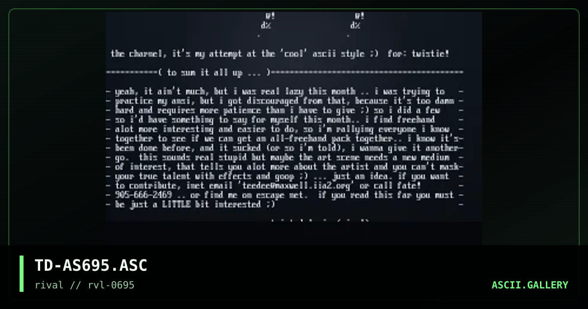 Ascii Page 6/95, by twisted logic, 1995