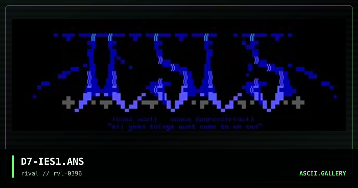 iesus ascii.., by 7degrees, 1996