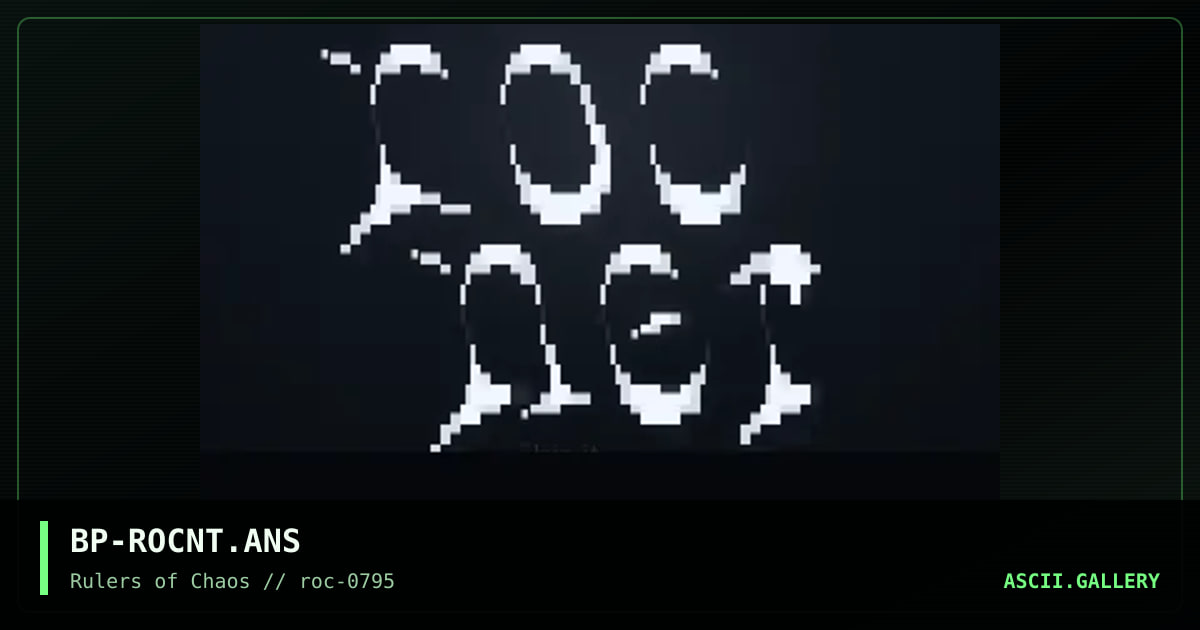 ROCNET font, by blood priest, 1995