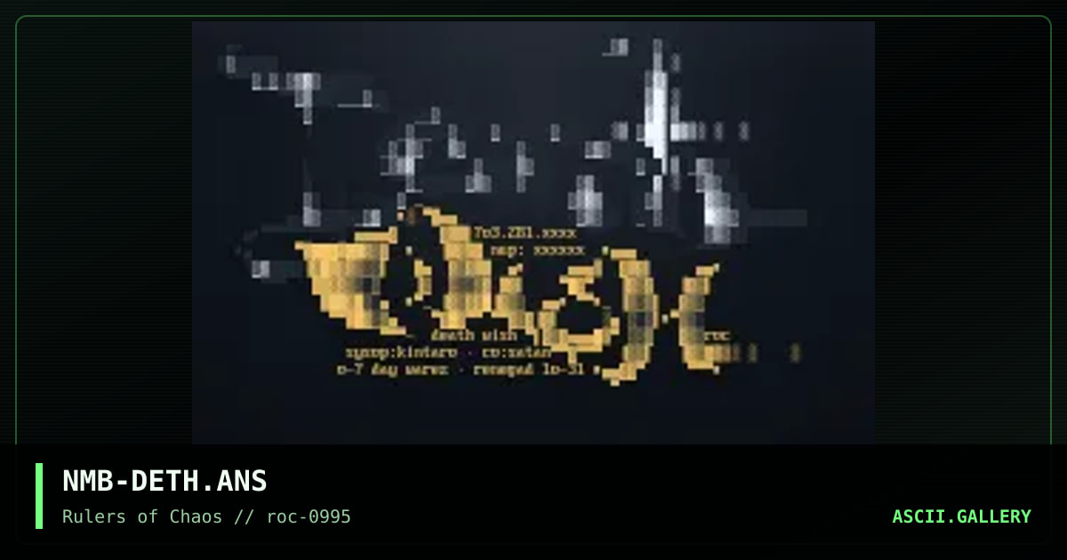 Death Wish, by ninja-man bob, 1995