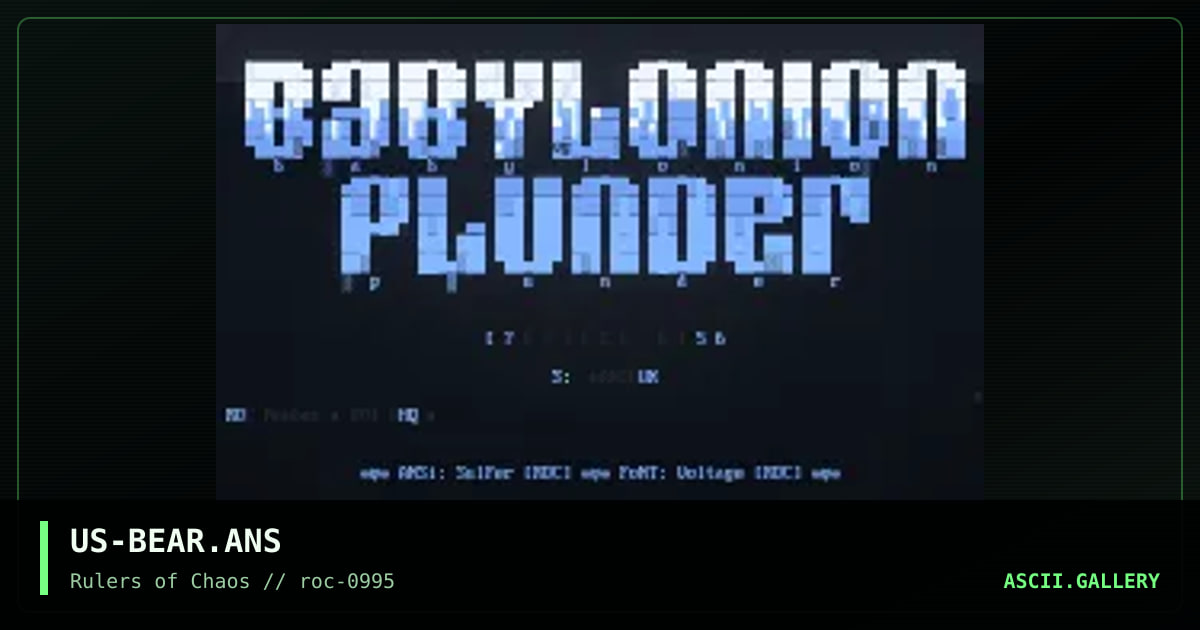 Babylonian Plunder, by sulfer, voltage, 1995