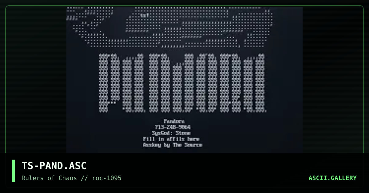 Pandora, by the source, 1995