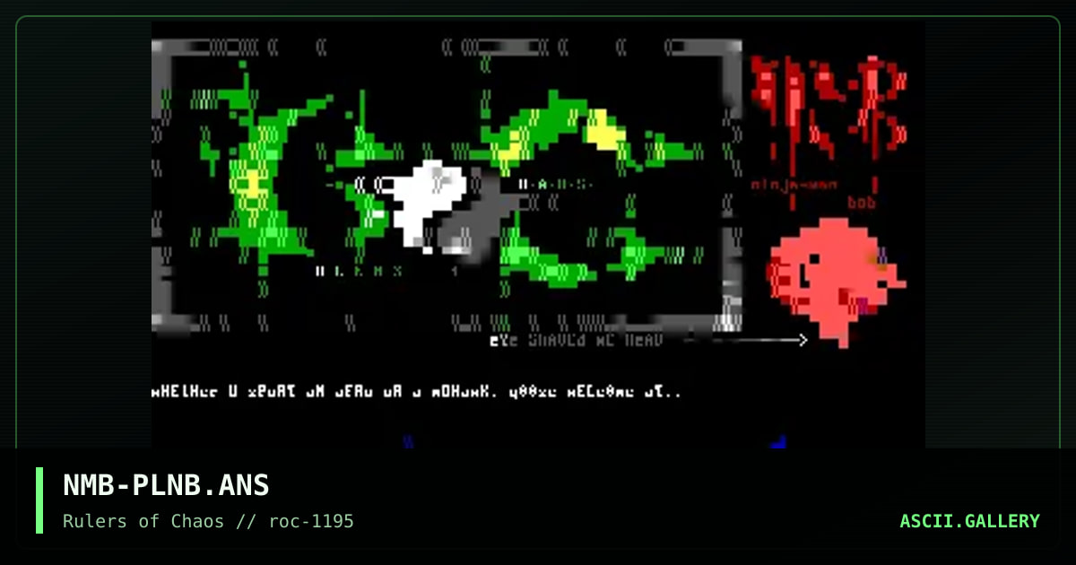Plan B, by ninja-man bob, 1995