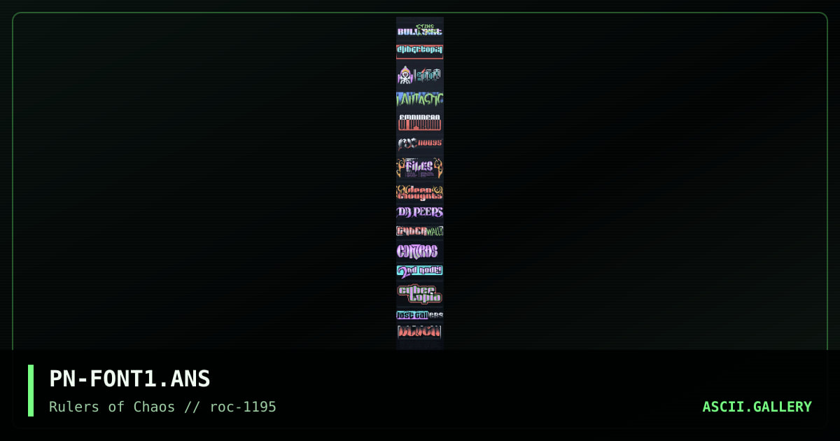 Font Collection #1, by panacea, 1995