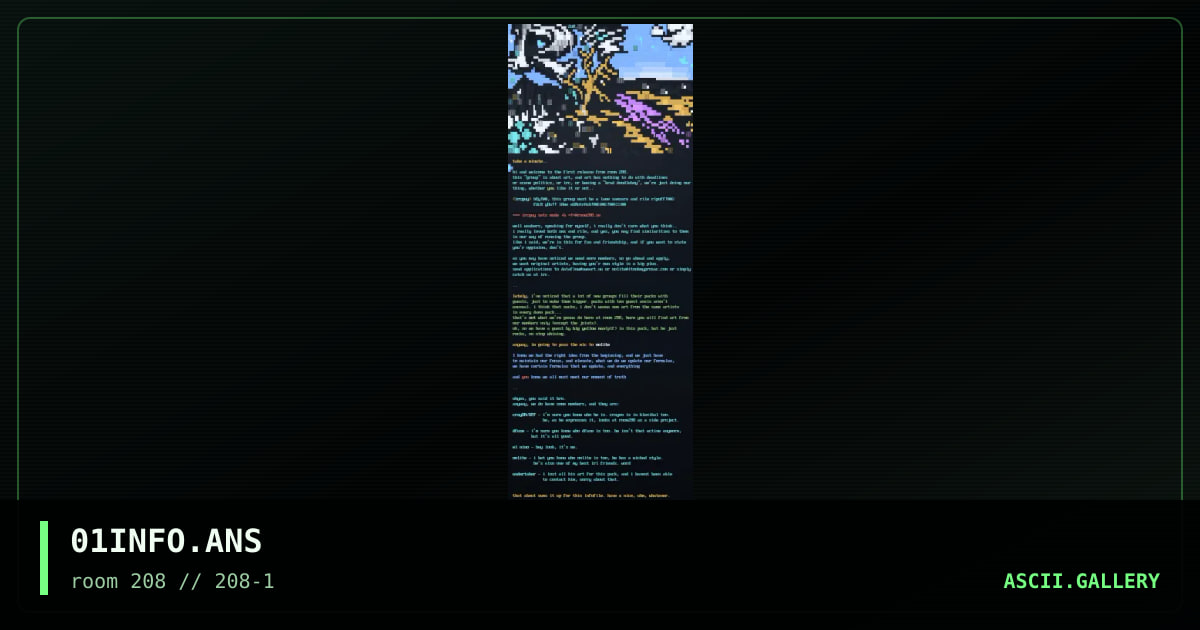 pack 1 info, by room 208, 1999
