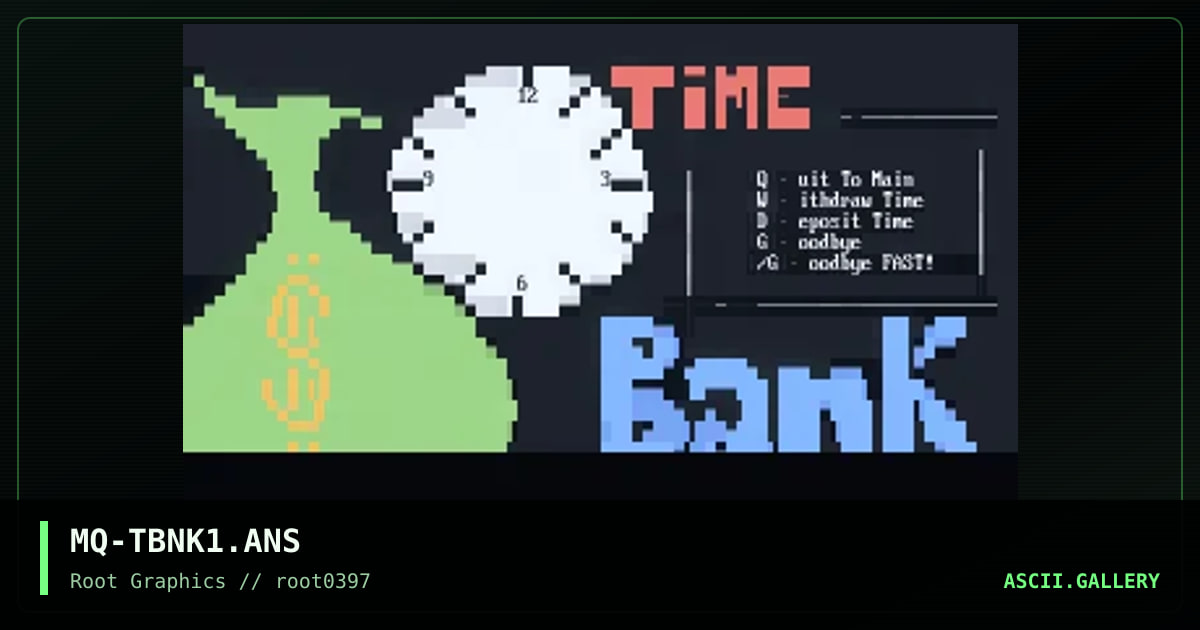 Timebank Menu, by moleql, 1997