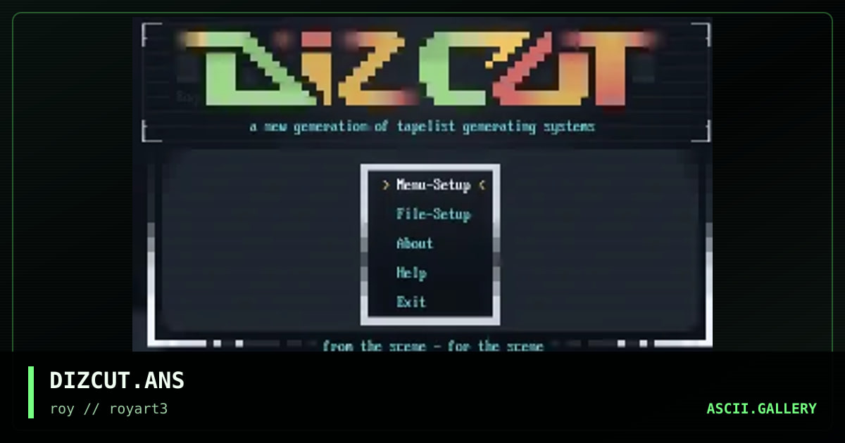 DIZCUT.ANS, by roy, 1994
