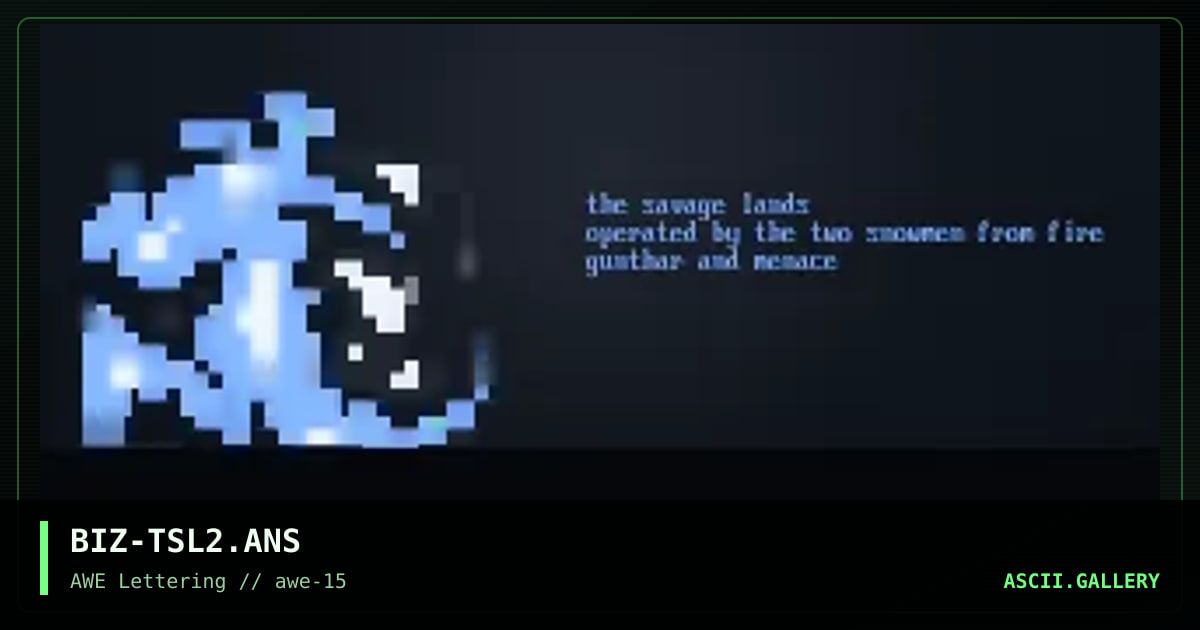 The Savage Lands, by bizzarro, 1998