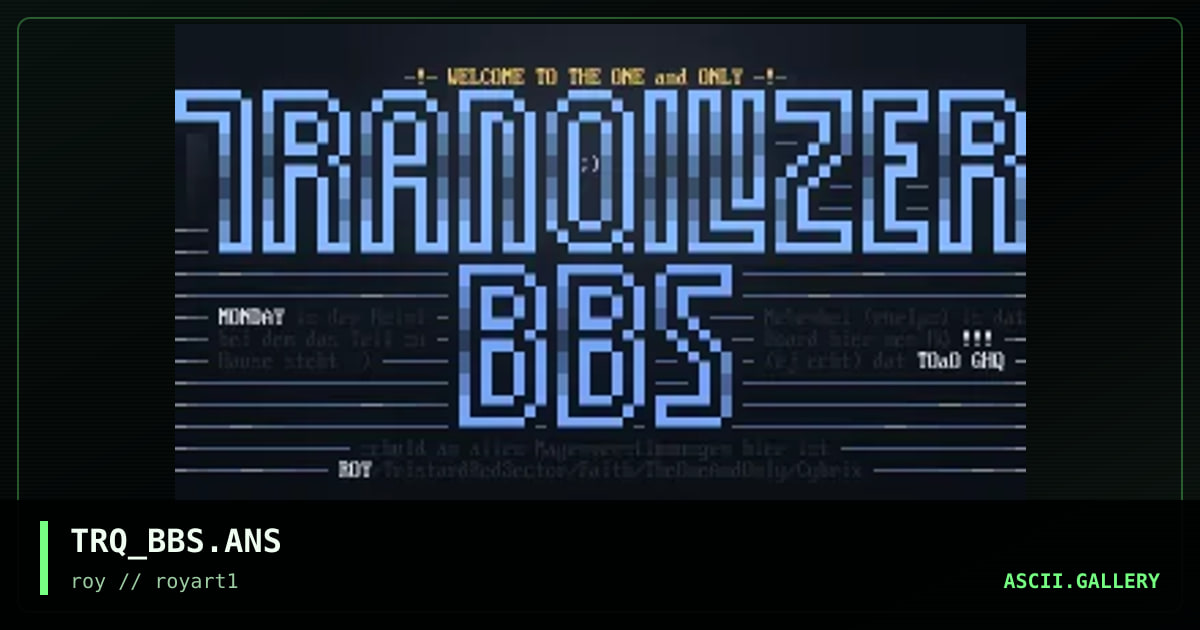 TRQ_BBS.ANS, by roy, 1994