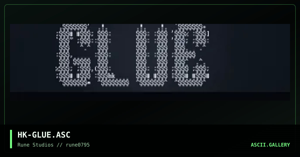 glue! logo, by hack, 1995