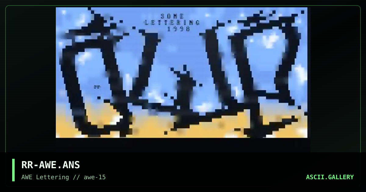 AWE Lettering, by riddler, 1998