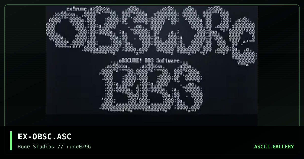 obscure bbs soft, by exorcet, 1996