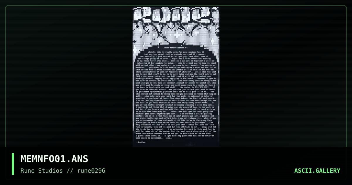 rune members update #01, by gunthar, 1996