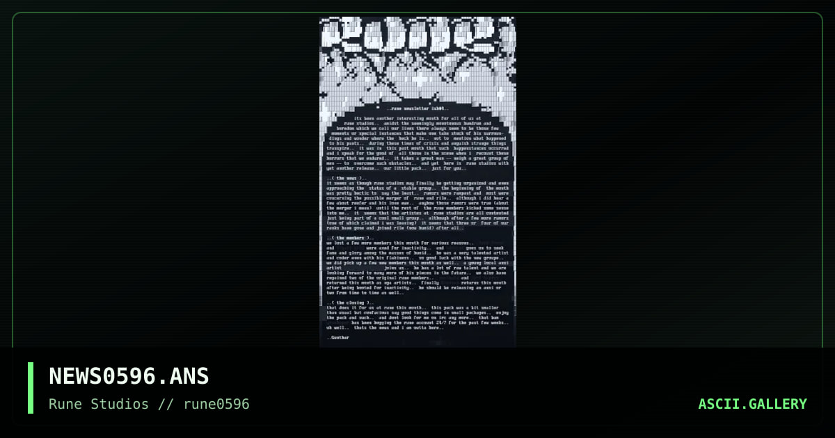 ·· runic news isue noFOUR ··, by gunthar, 1996