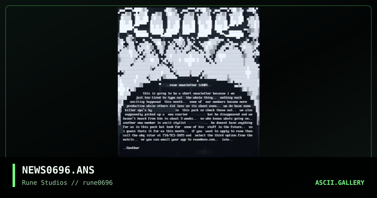 ·· runic news issue noFIVE ··, by gunthar, 1996