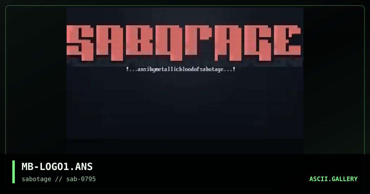 sabotage logo, by metallic blood, 1995