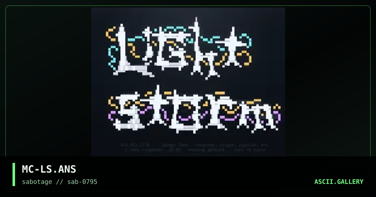 lightstorm bbs logo, by mr corruption, 1995