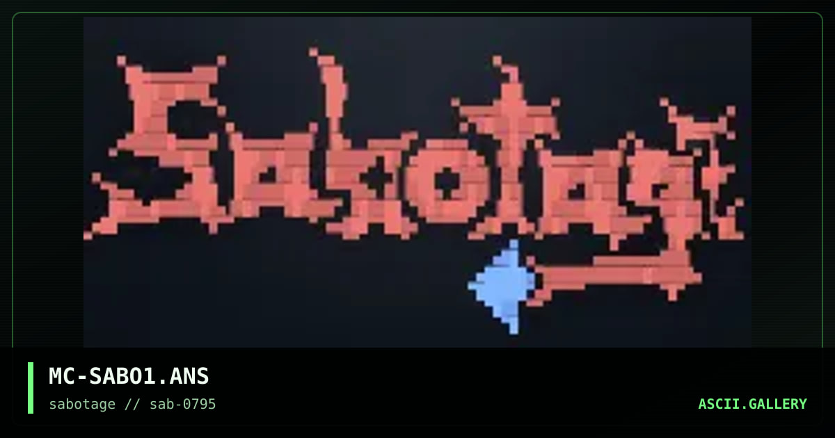 sabotage promo, by mr corruption, 1995