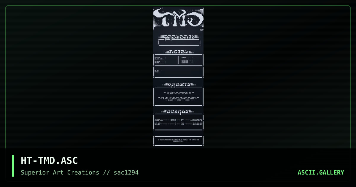 HT-TMD.ASC, by hetero, 1994