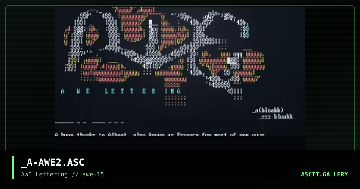 AWE Lettering, by absent spinsister, essence, 1998