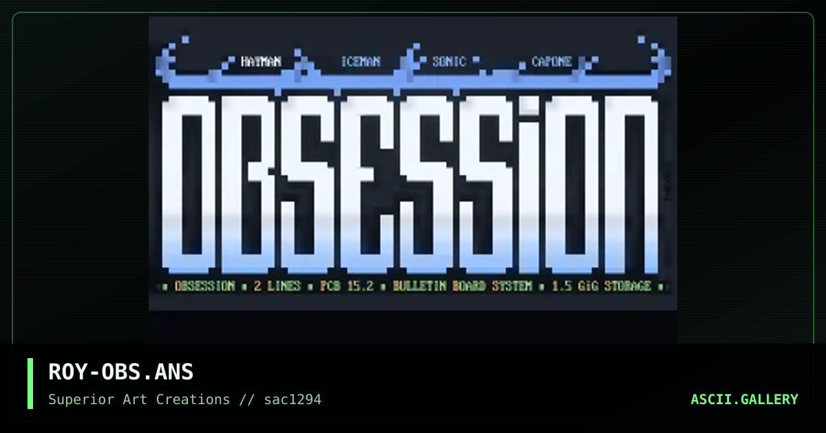 Obession, by roy, 1994