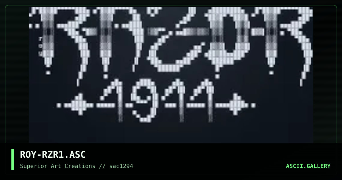 ROY-RZR1.ASC, by roy, 1994