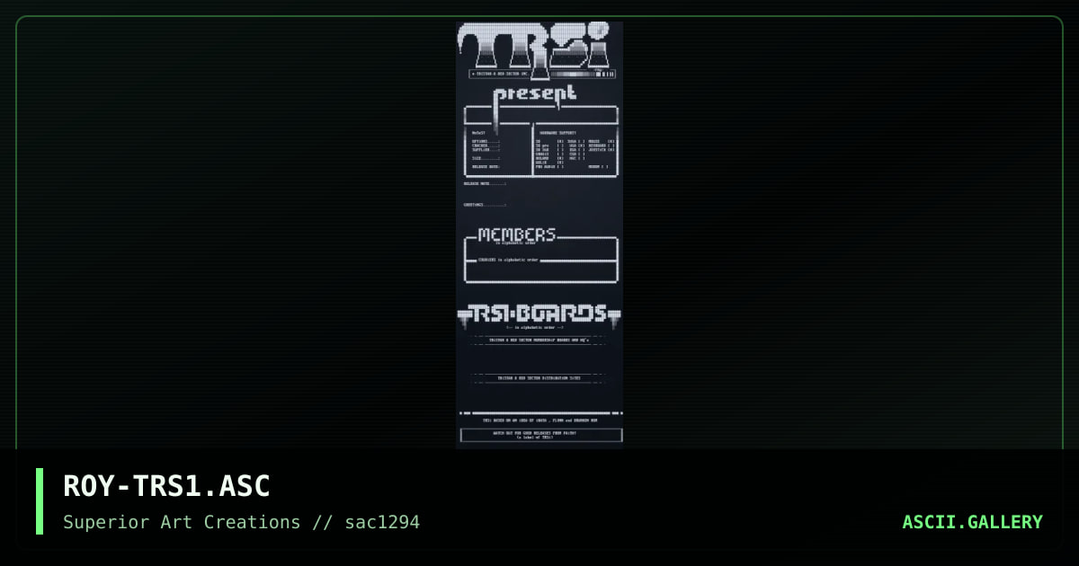 ROY-TRS1.ASC, by roy, 1994