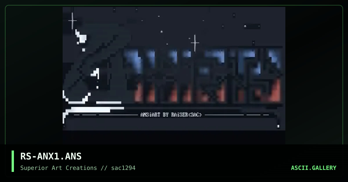 Anxiety ANSI ONE, by raiser, 1994
