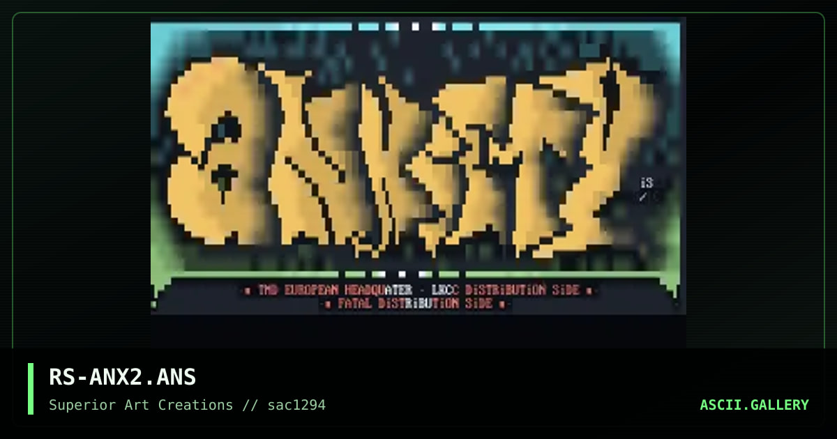 Anxiety ANSI TWO, by raiser, 1994