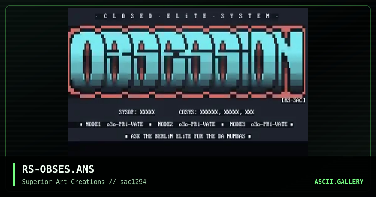 Obsession, by raiser, 1994