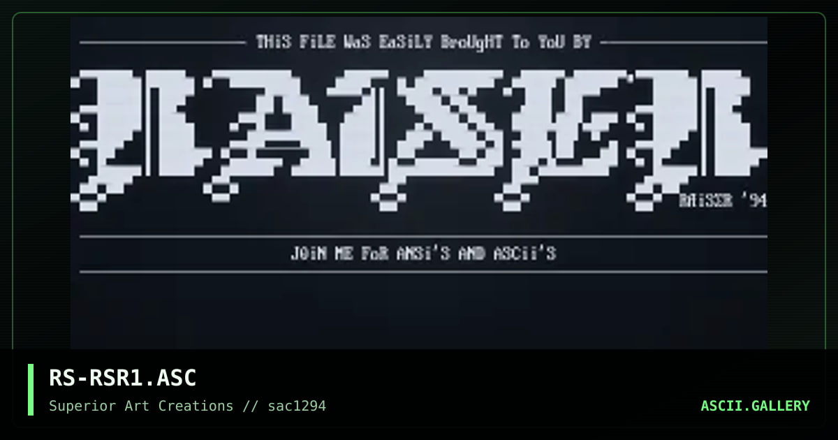 RS-RSR1.ASC, by raiser, 1994