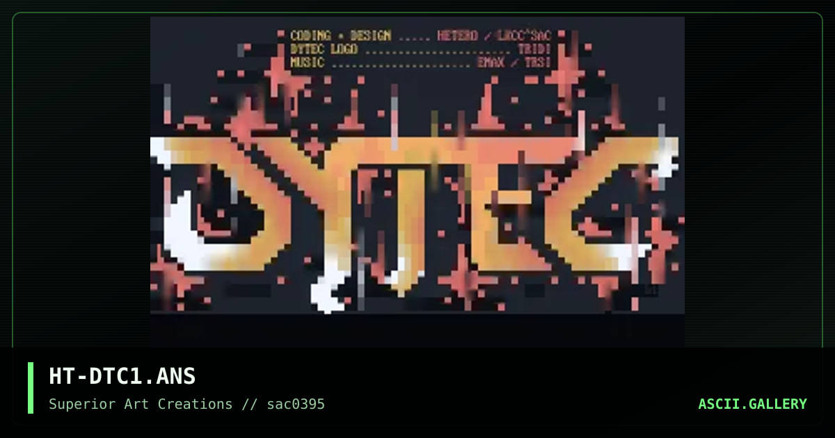DYTEC INTRO CLOSING SCREEN, by hetero, 1995