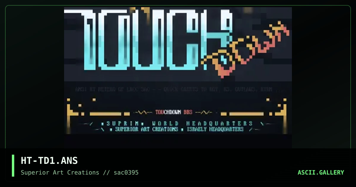 TOUCHDOWN BBS, by hetero, 1995