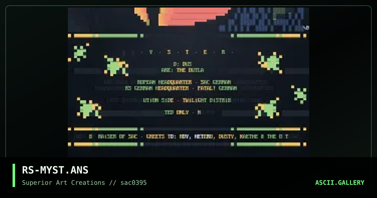 MYSTERY 1ST., by raiser, 1995