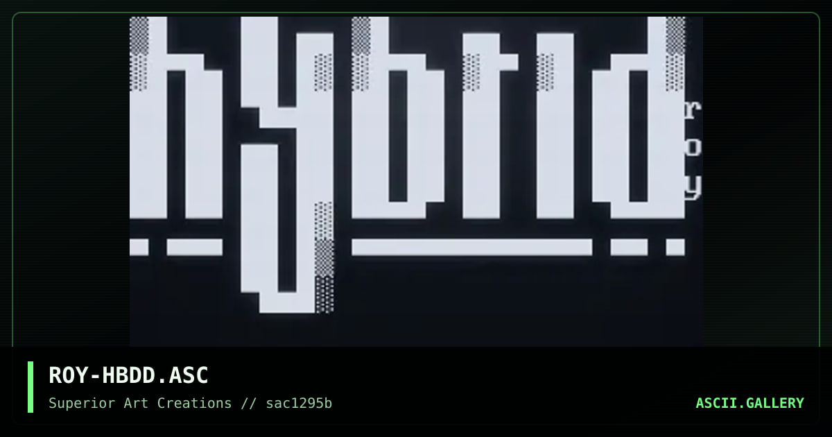 ROY-HBDD.ASC, by roy, 1995
