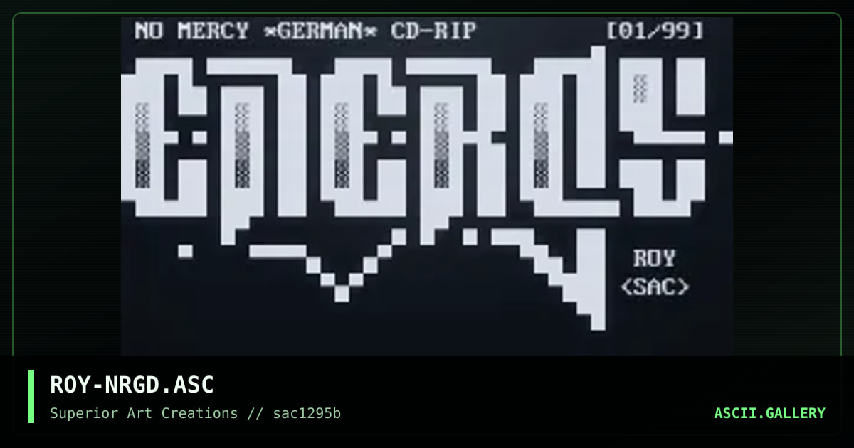 ROY-NRGD.ASC, by roy, 1995