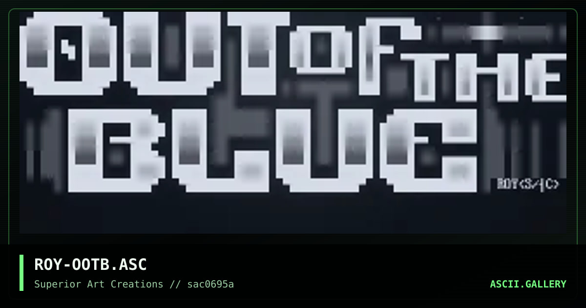ROY-OOTB.ASC, by roy, 1995