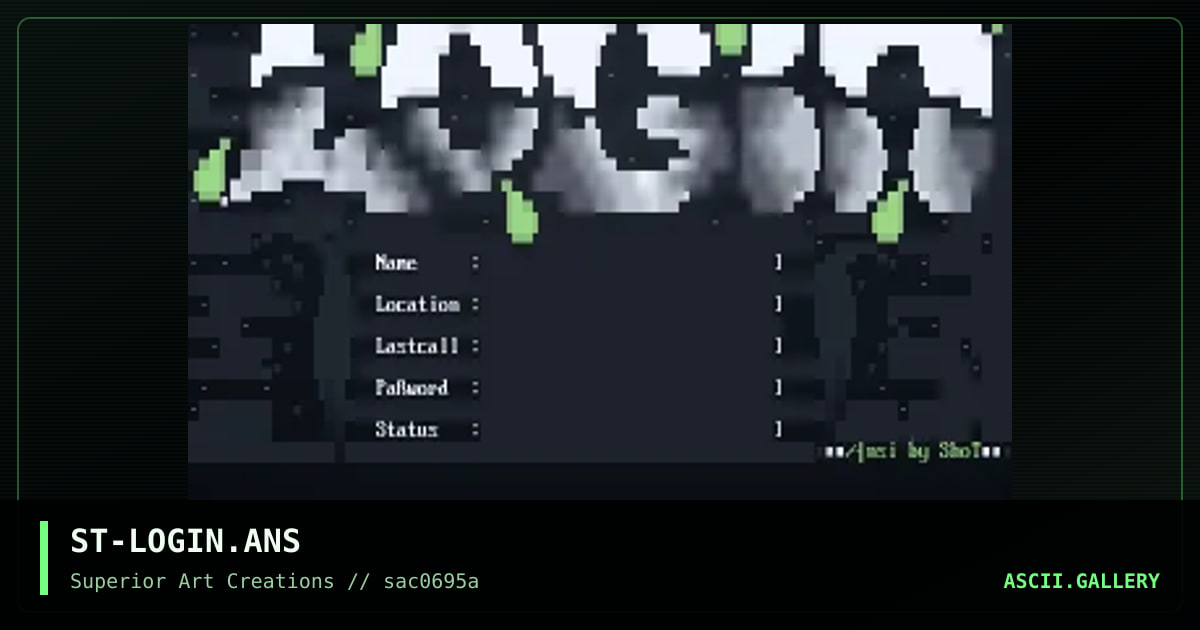 ST-LOGIN.ANS, by shot, 1995