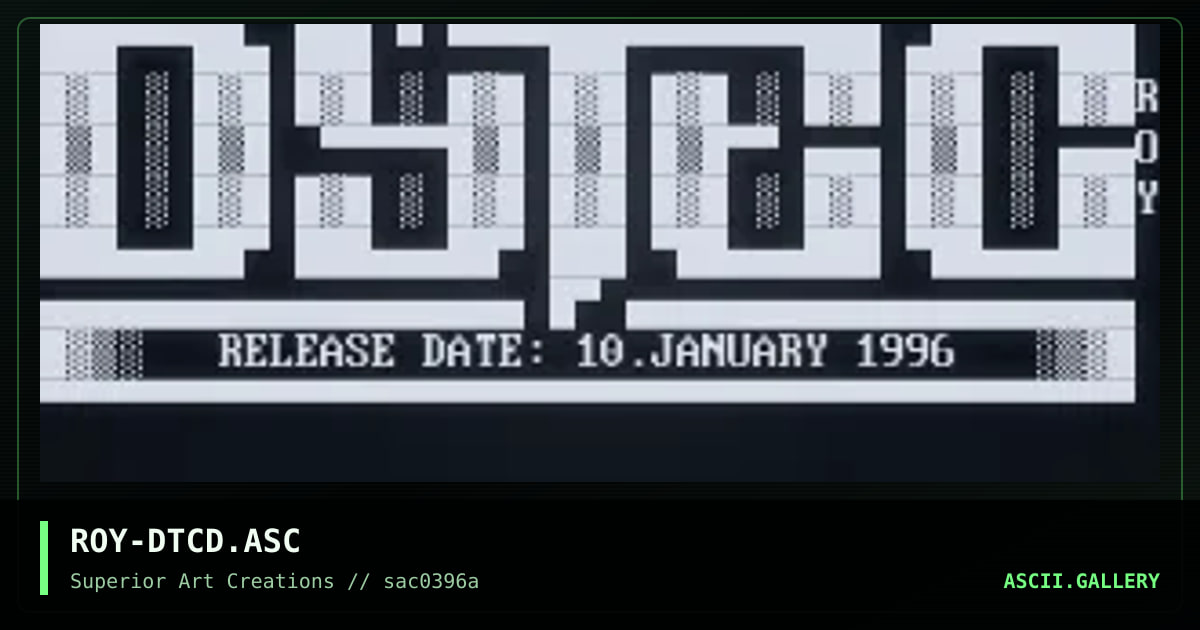 ROY-DTCD.ASC, by roy, 1996