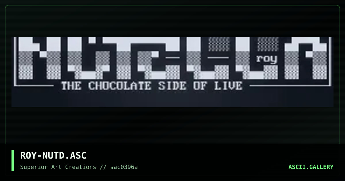 ROY-NUTD.ASC, by roy, 1996