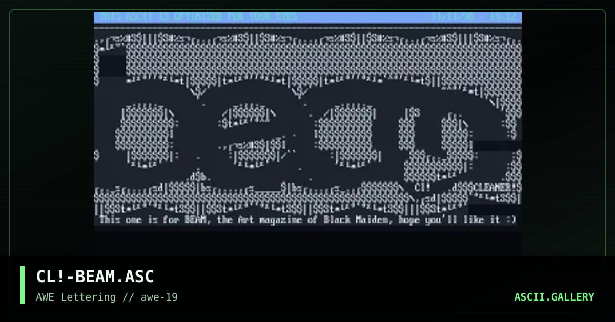 Beam, by cleaner, 1998